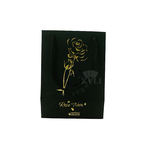 black soft touch paper bag