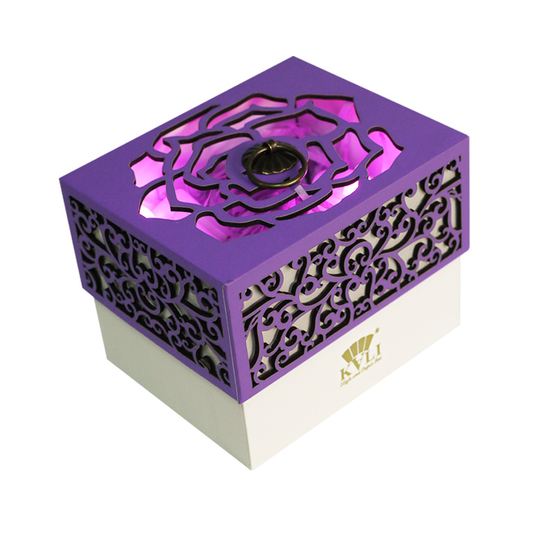 Paper Laser Cut Favor Box With Lid