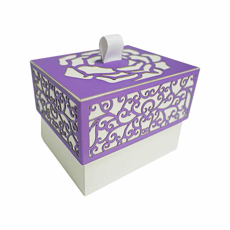 Paper Laser Cut Favor Box With Lid