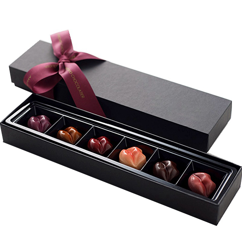 Elegant Chocolate Packaging Box with Ribbon