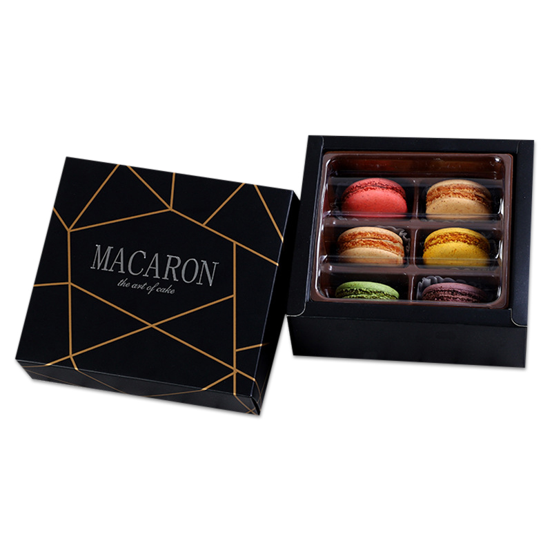 Small Black Macaron Packaging Box Set
