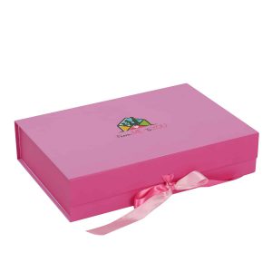 Foldable Package Box With Ribbon Lock