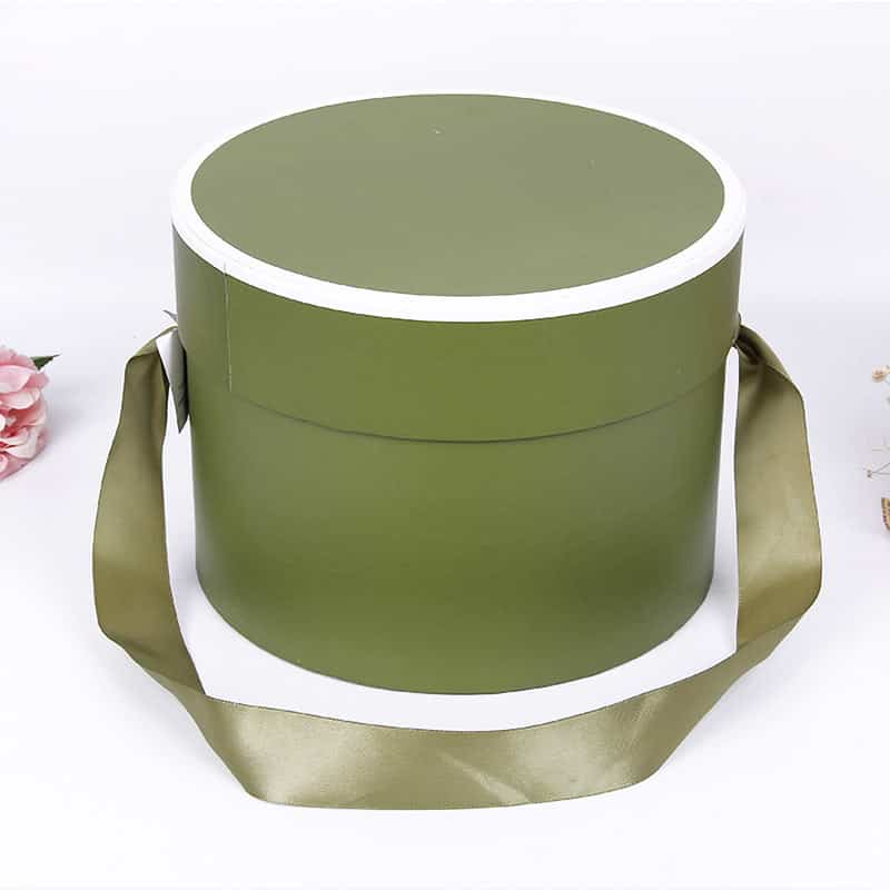 Lid-Bottom Round Flower Packaging Boxes