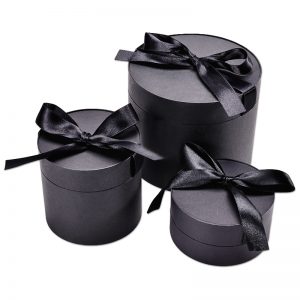 Round Black Roll Packaging Box