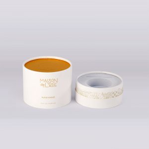 White Round Perfume Packaging Box with Foam Insert