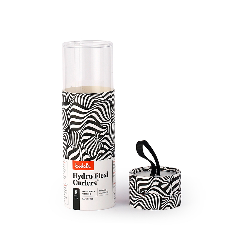 Portable Zebra Print Round Curler Packaging Boxes