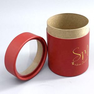 Red Clear Window Round Tube Box