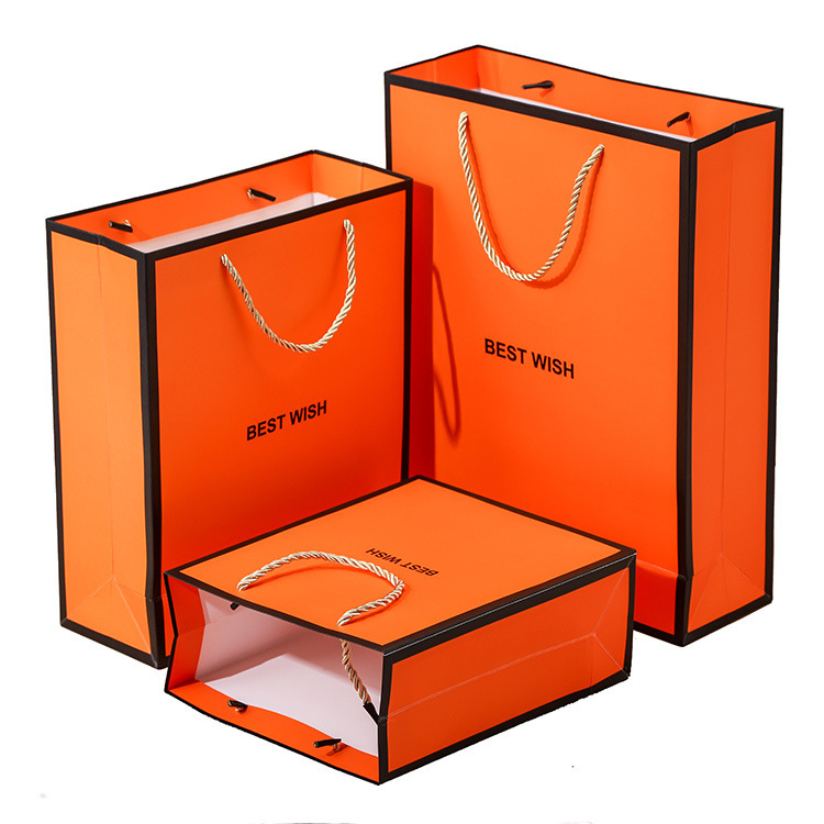 Luxury Famous Orange Color Shopping Paper Bag for Clothing - China Shopping  Paper Bags and Paper Bag price