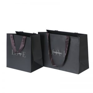 Black Ribbon Handle Paper Bags