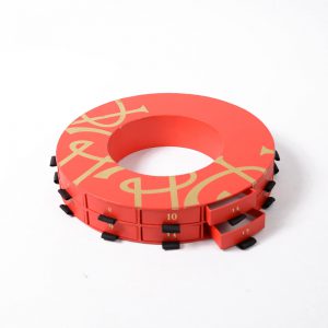 Round Red Christmas Advent Calender