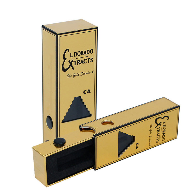 Gold Vape Pen Cartridge Sliding Boxes