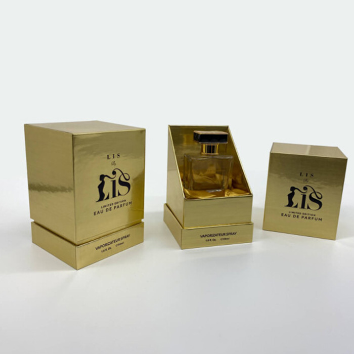 Gold Paper Square Perfume Packaging