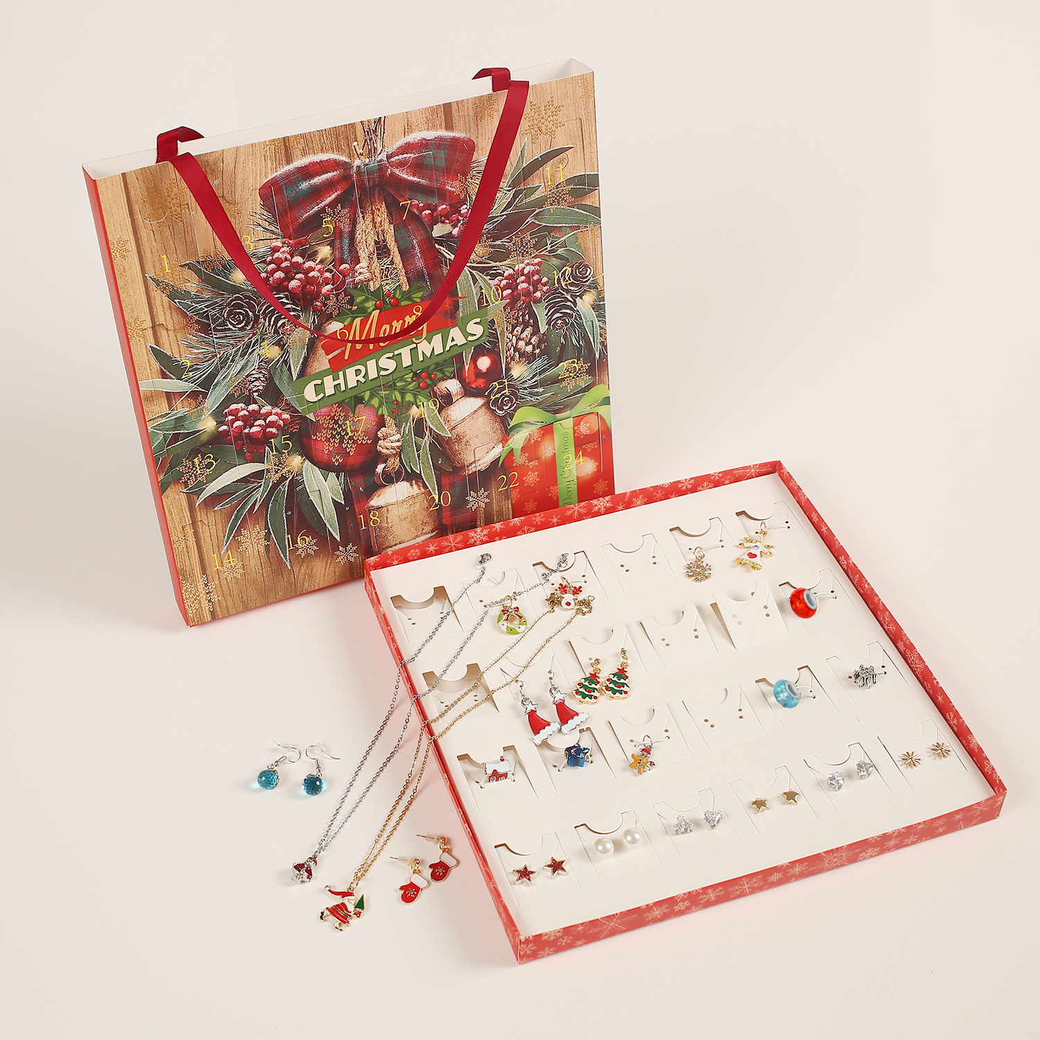 Boîte-cadeau de bijoux de Noël et sac en papier
