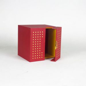 Red Textured Makeup Cosmetic Box
