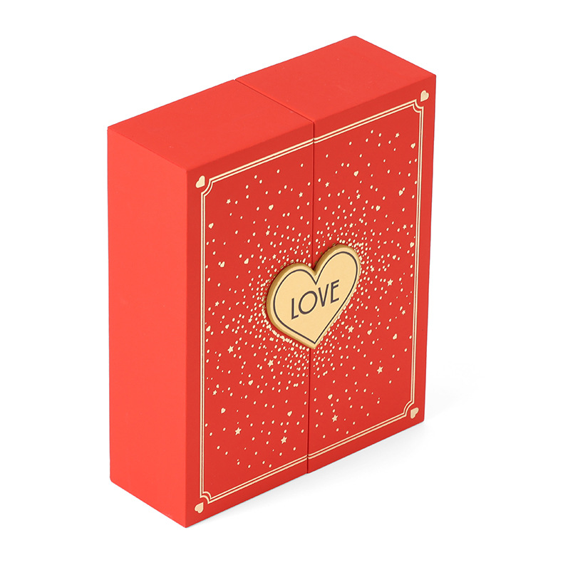 Red Double Door Cabinet Style Jewelry Gift Boxes