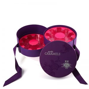 Custom Purple Double Layer Round Gift Boxes