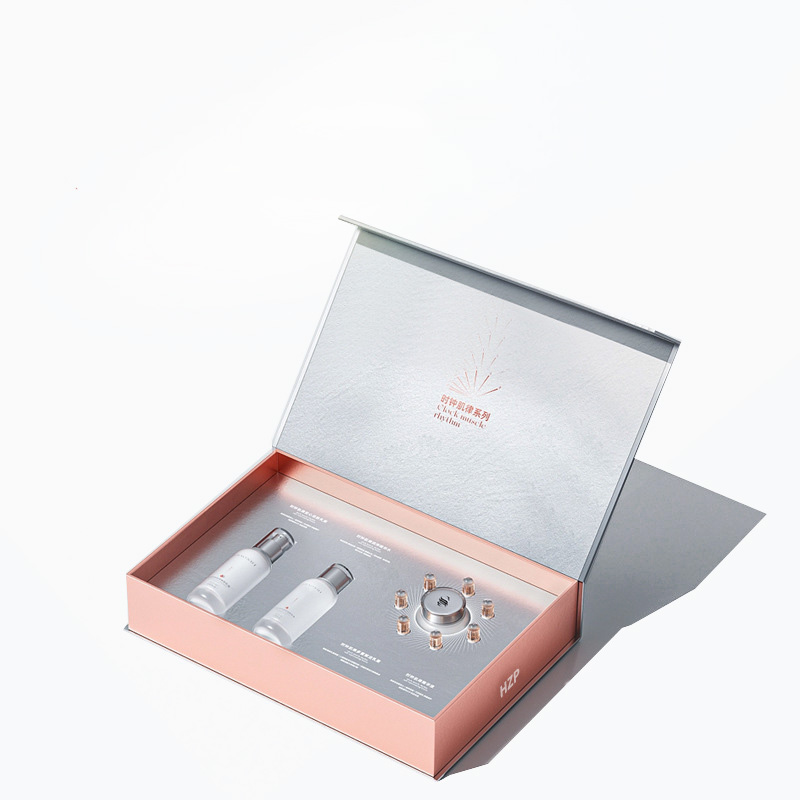 Sliver Rigid Cardboard Cosmetic Set Packaging Box