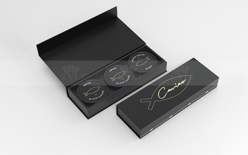 Black Cardboard Caviar Box