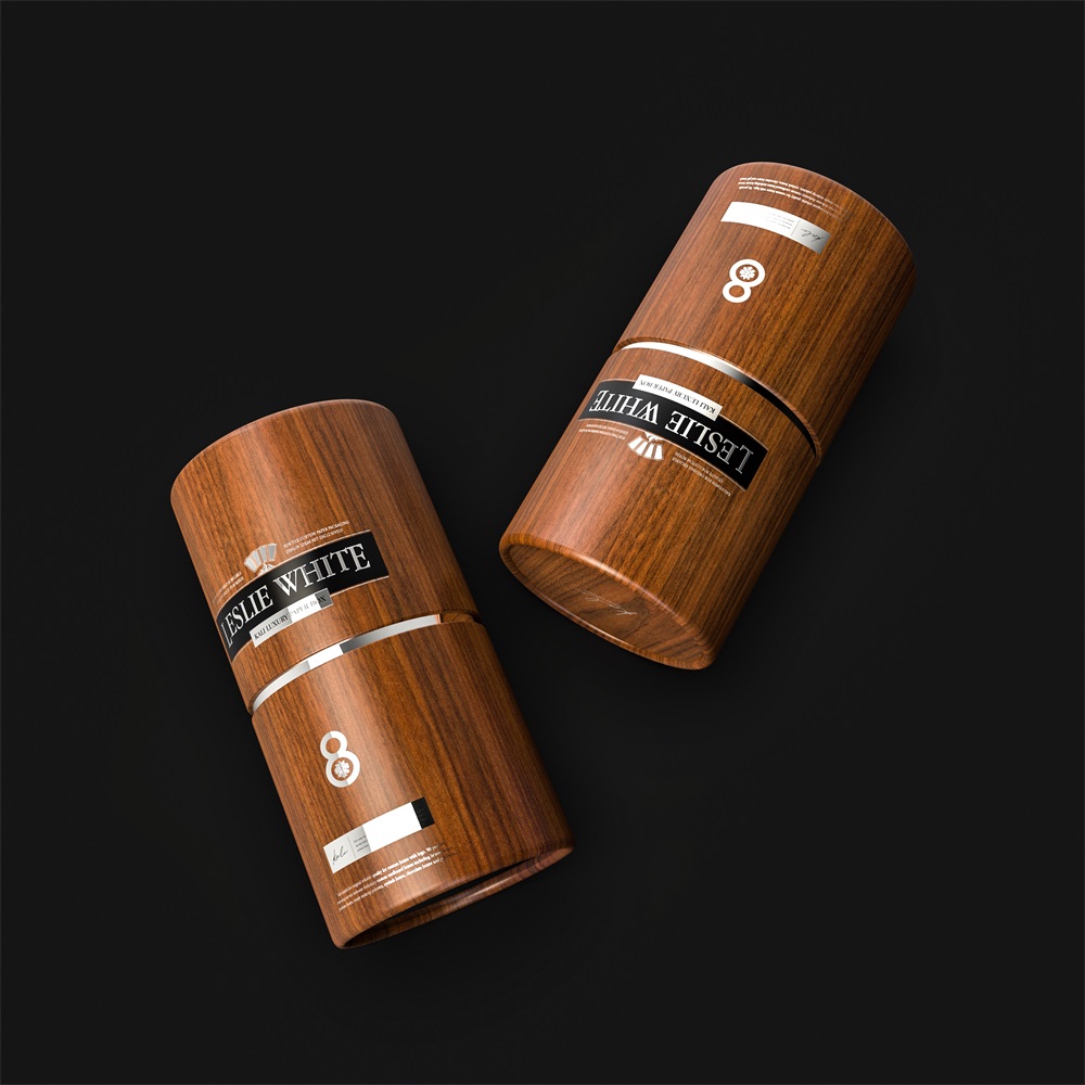 Wood Pattern Round Paper Canister