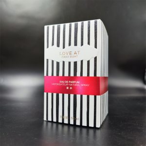 Black & White Striped Perfume Boxes