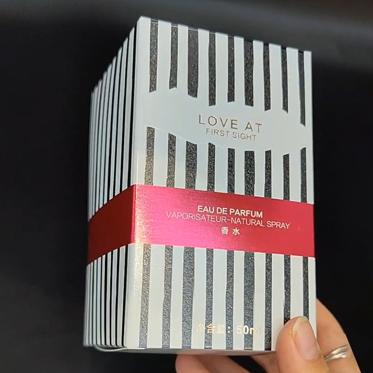 Black & White Striped Perfume Boxes