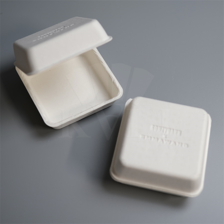 Custom Eco Square Sugarcane Flip Packaging Box