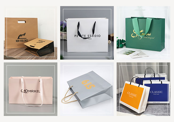 Wholesale Supplier Fashion Custom Handmade Kraft Paper Gift Shopping Bags  With White Ribbon Handle