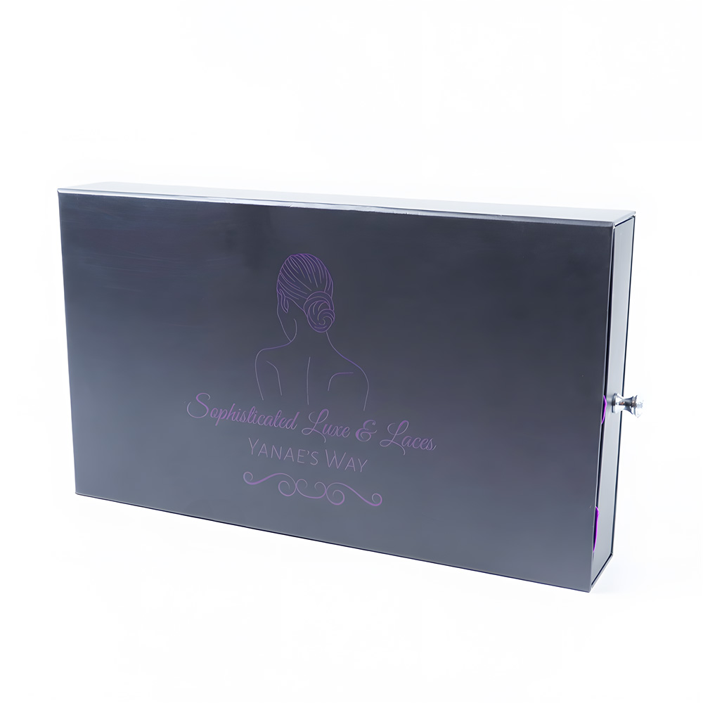 Custom Black Rigid Drawer Style Hair Boxes