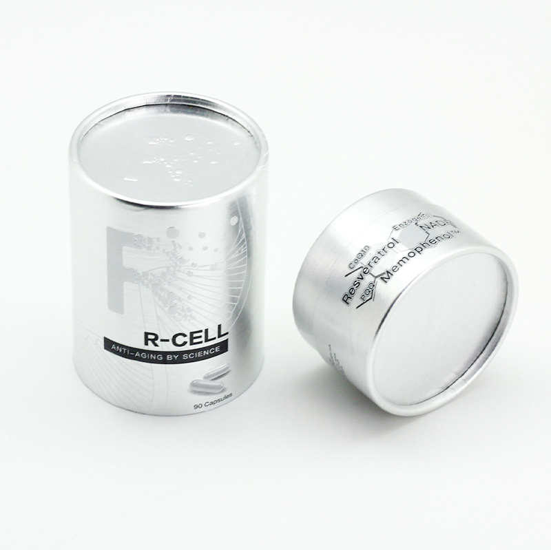 Silver Cylinder Box For Capsules