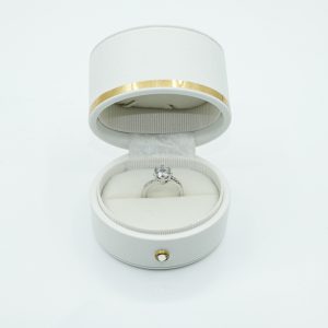 White Leather Engagement Ring Box