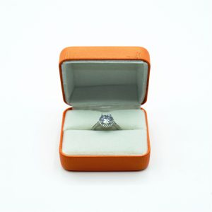 Orange Leatherette Ring Gift Box