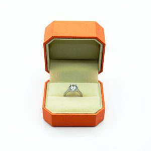 Orange Proposal Leather Ring Box