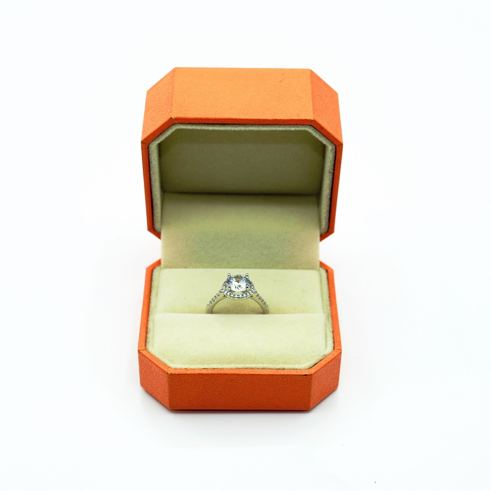Orange Proposal Leather Ring Box