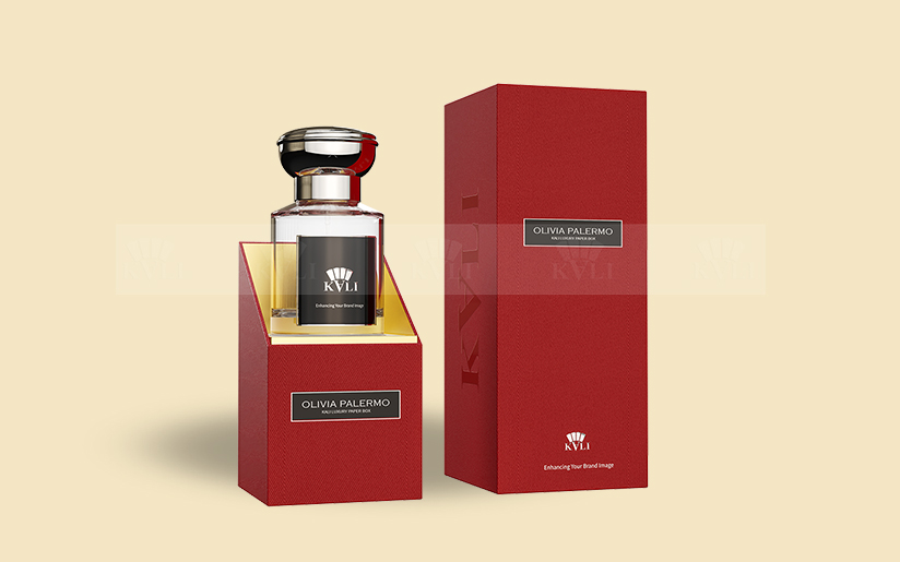 Slanted Red Perfume Box For 100ml Bottle