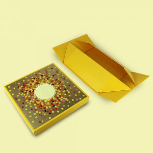 Индивидуальная желтая складная упаковка для еды Mooncake Подарочная коробка с крышкой