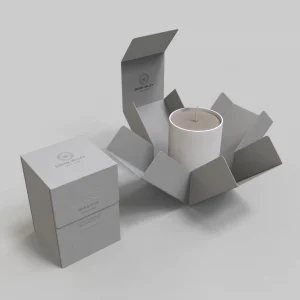 Grey Foldable Die Cut Candle Box
