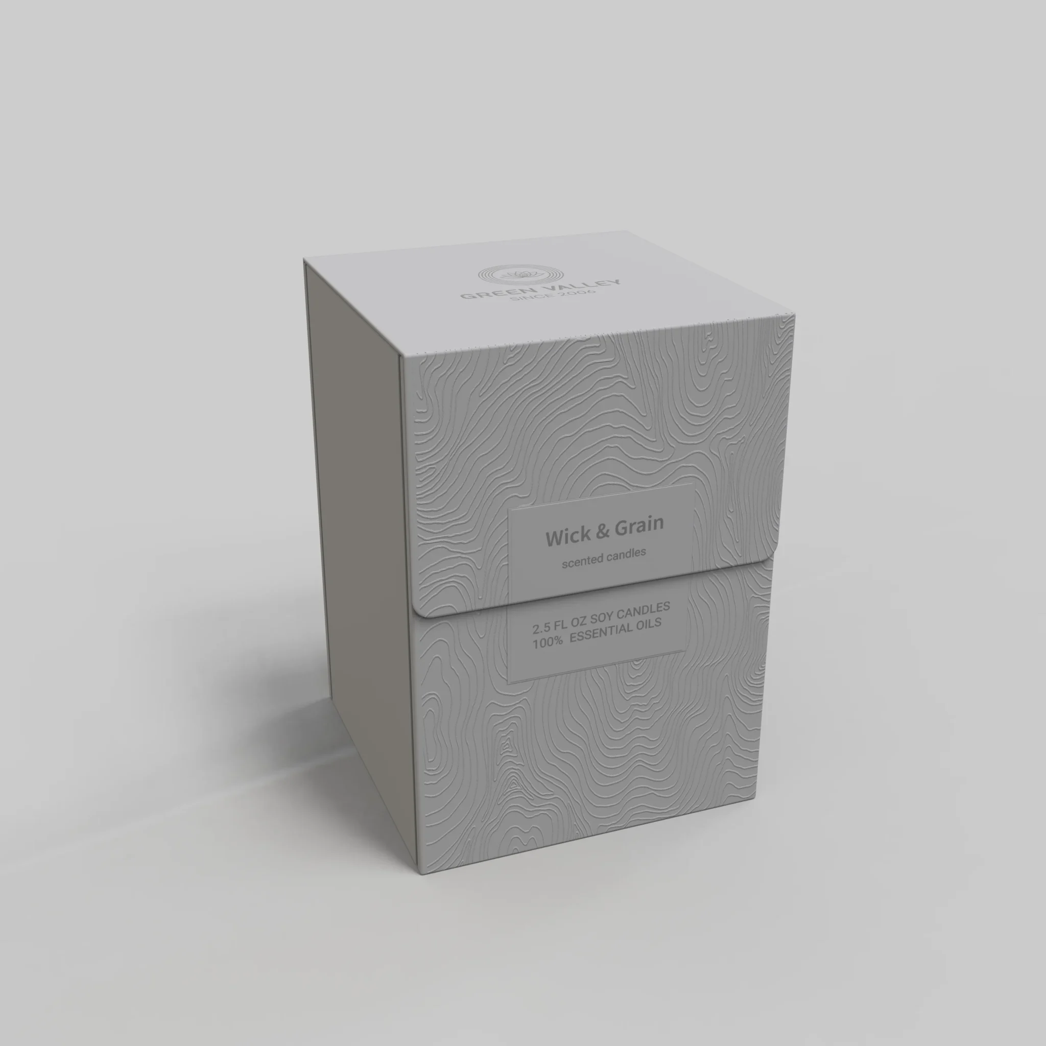 Grey Foldable Die Cut Candle Box
