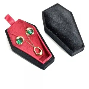 Coffin Shape Velvet Mdf Gift Jewelry Box