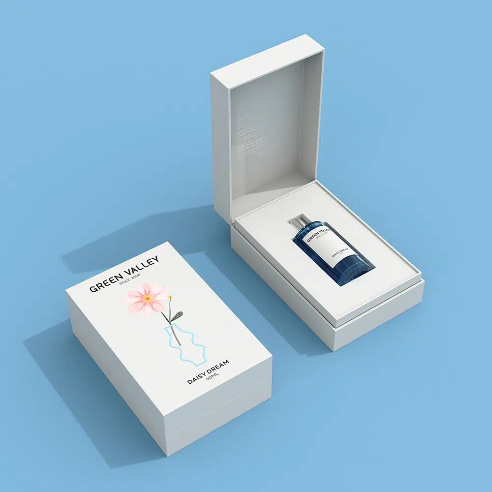 White Flower Pattern Top-flip Perfume Box