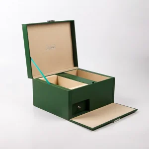 Green Magnetic Leatherette Paper Mdf Suitcase Box