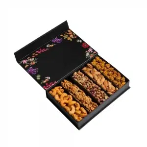 Black Magnetic Dry Fruits Gift Box Packaging