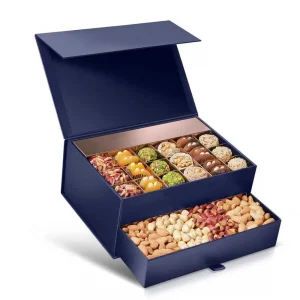 Navy Blue Gift Paperboard Box For Nuts