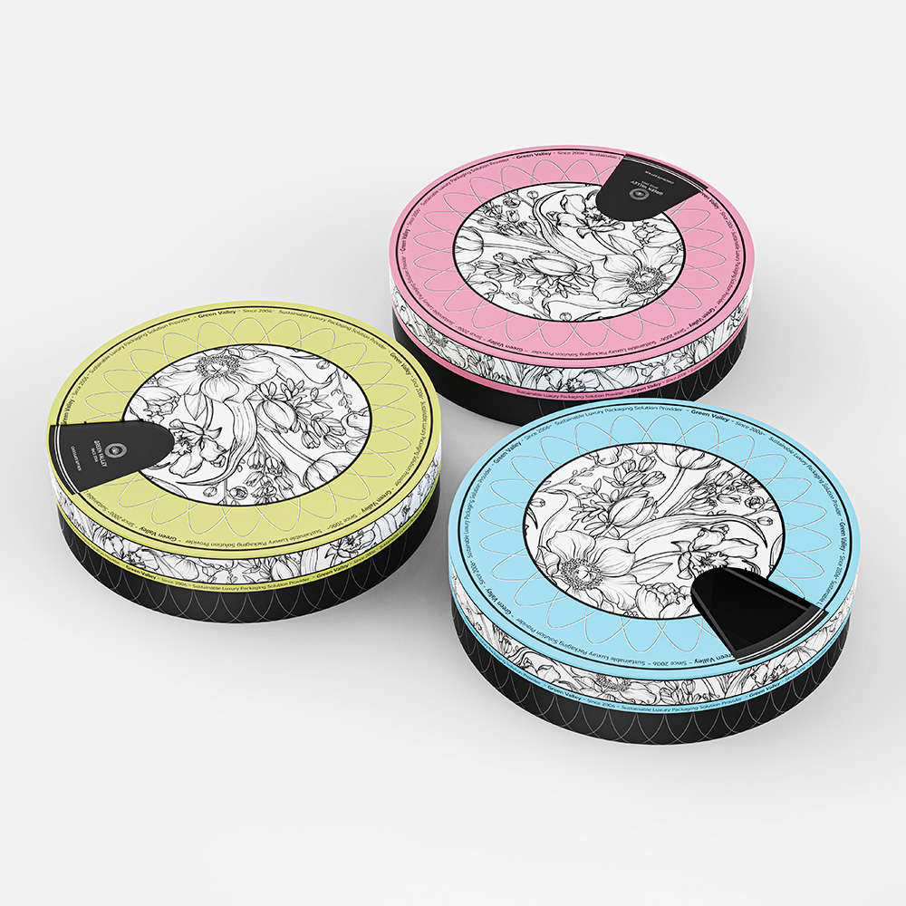 Floral Pattern Chocolate Round Box