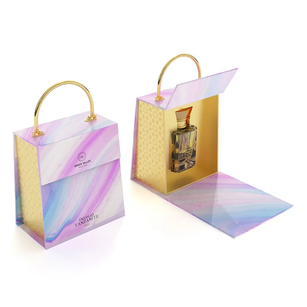 Pink Purple Bag Shape Perfume Box