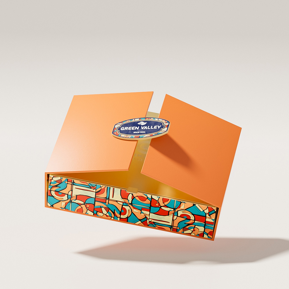 Magnetic Open Orange Chocolate Gift Box