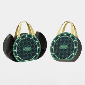 Round Double Door Gift Box with Handle