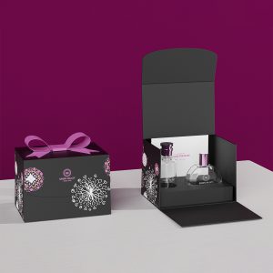Black Perfume Gift Set Box with Bow