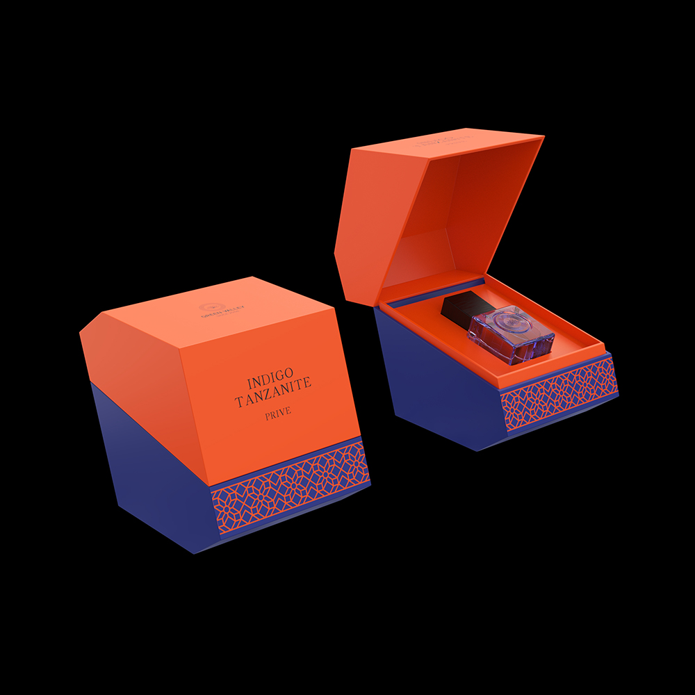 Red Blue Parallelogram Perfume Box