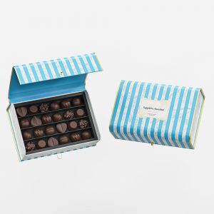 Blue Striped Chocolate Gift Box