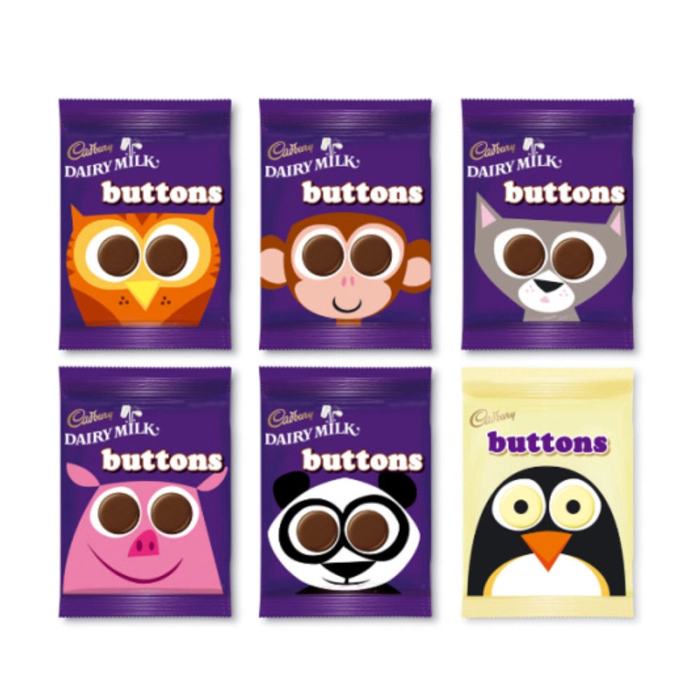 Cadbury Dairy Milk and Buttons new packaging design